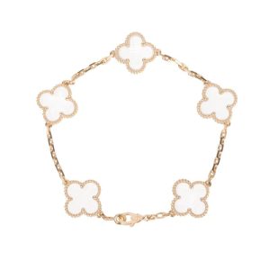 Van Cleef & Arpels  CLOVER 5 MOTIF ROCK CRYSTAL BRACELET