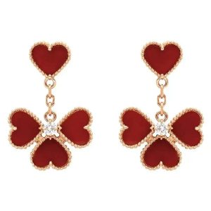 Van Cleef & Arpels SWEET CLOVER CARNELIAN EARRINGS