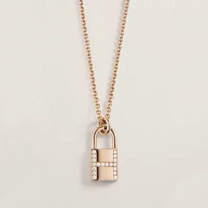 Hermès HM ADVANCED NICHE LOCK HEAD NECKLACE DIAMONDS