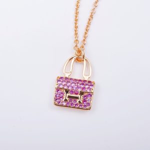 Hermès CONSTANCE PEDANT PURPLE DIAMOND NECKLACE