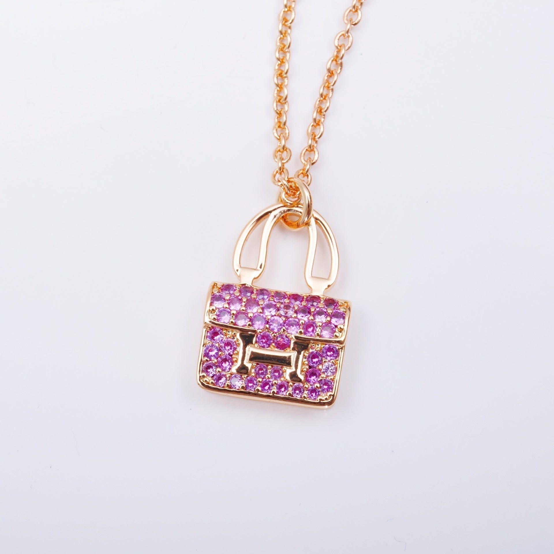 Hermès CONSTANCE PEDANT PURPLE DIAMOND NECKLACE