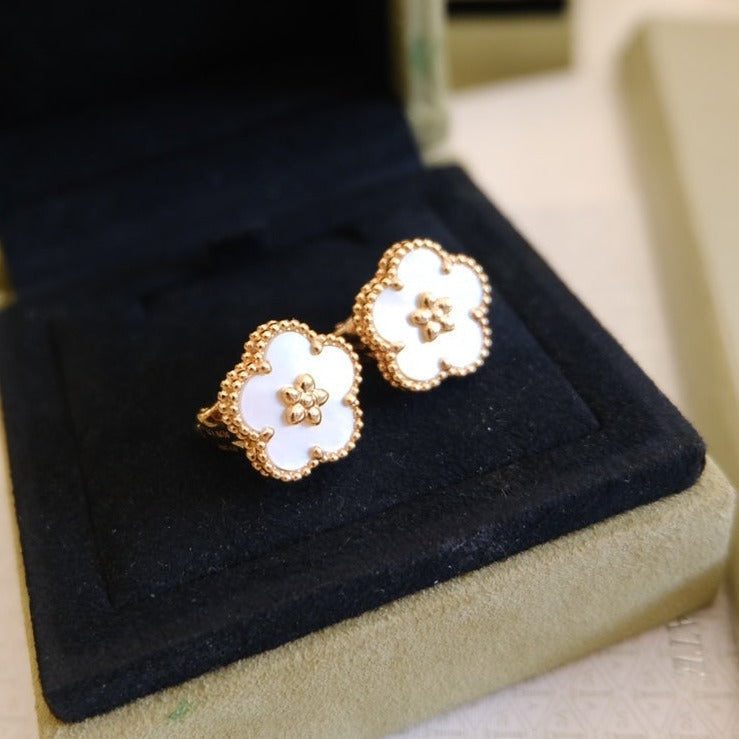 Van Cleef & Arpels LUCKY PINK GOLD WHITE MOP EARRINGS - Image 6