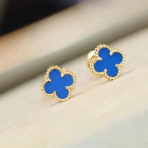 Van Cleef & Arpels CLOVER MINI 9.5MM TURQUOISE EARRINGS