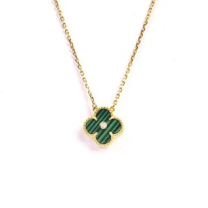 Van Cleef & Arpels CLOVER 15MM DIAMOND TURQUOISE NECKLACE