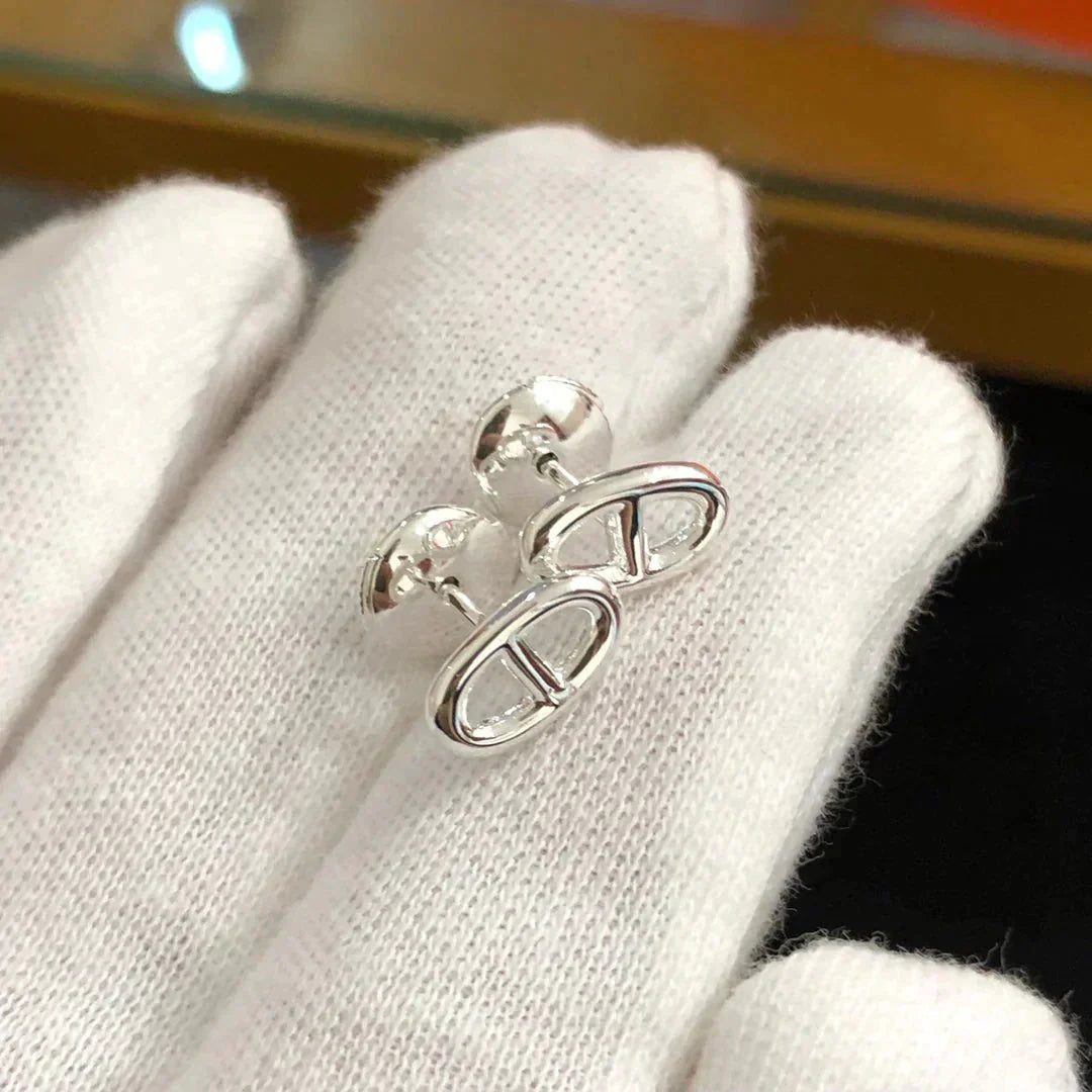 Hermès CHAINE SMALL EARRINGS GOLD AND SILVER - Image 10