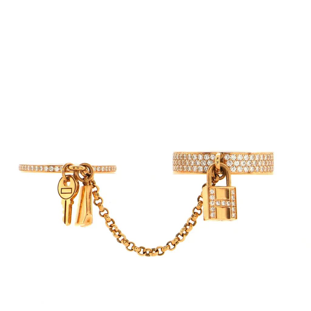 Hermès HM KELLY CLOCHETTE DOUBLE RING IN  WITH DIAMONDS - Image 2