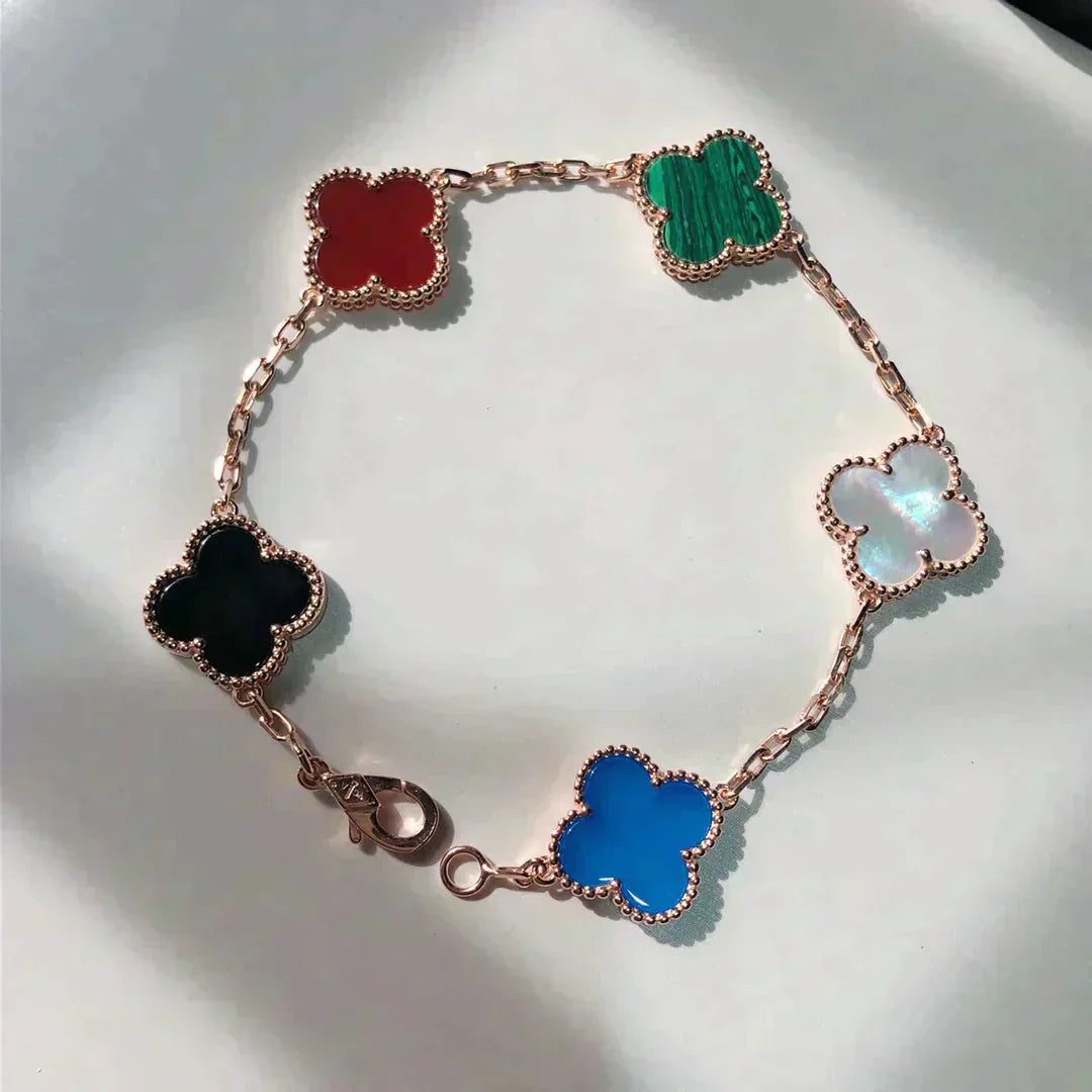 Van Cleef & Arpels CLOVER 5 MOTIFS MULTICOLOR BRACELET - Image 3