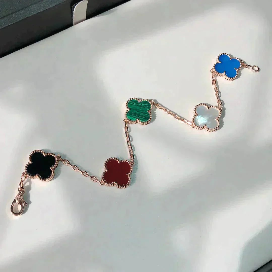 Van Cleef & Arpels CLOVER 5 MOTIFS MULTICOLOR BRACELET - Image 5