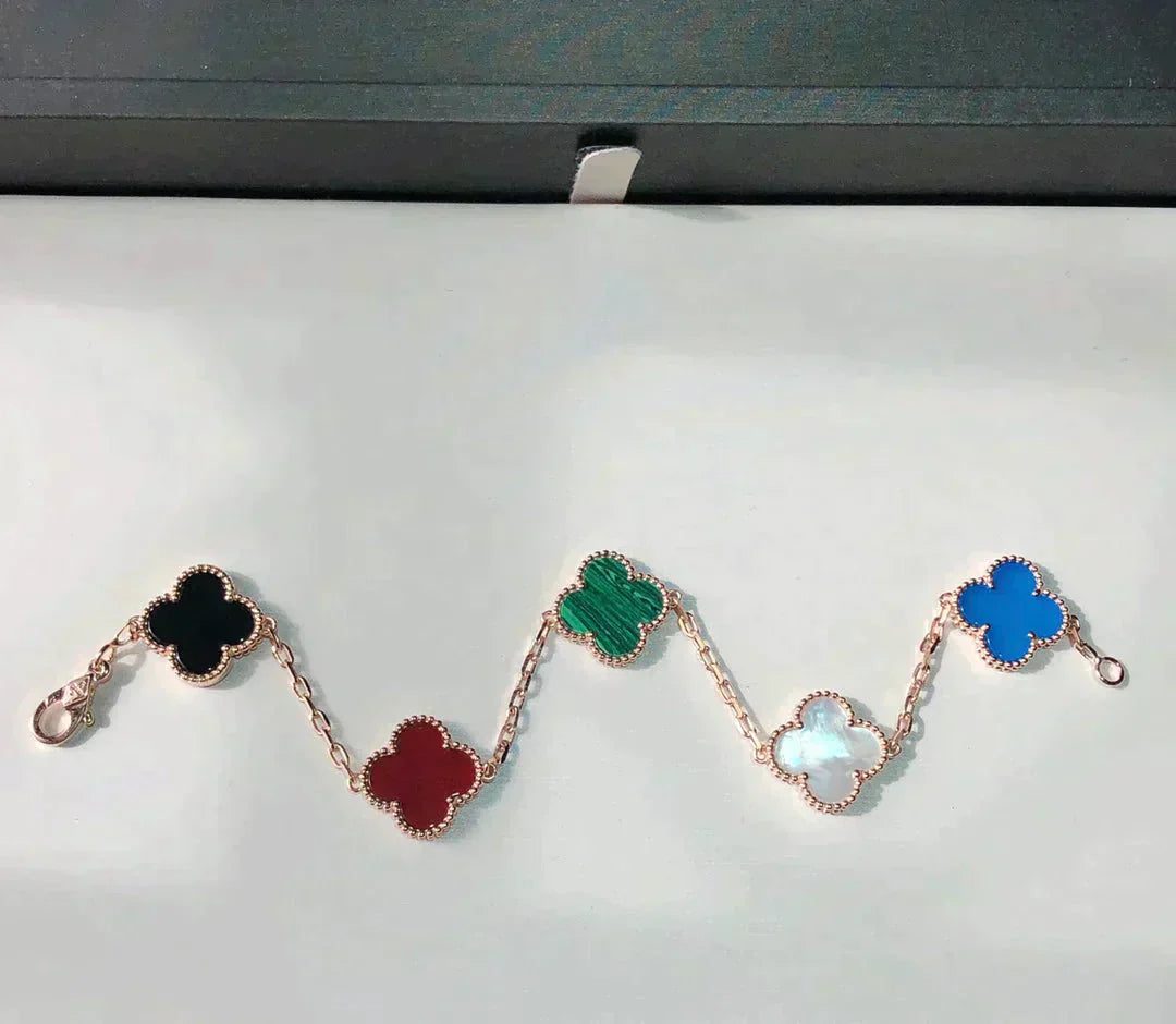 Van Cleef & Arpels CLOVER 5 MOTIFS MULTICOLOR BRACELET - Image 7