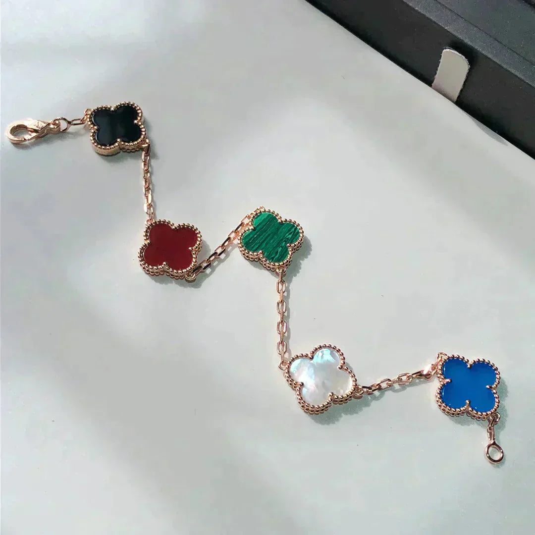 Van Cleef & Arpels CLOVER 5 MOTIFS MULTICOLOR BRACELET - Image 9