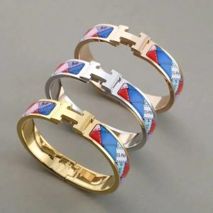 Hermès H BRACELET DOTTED BORDER 12MM