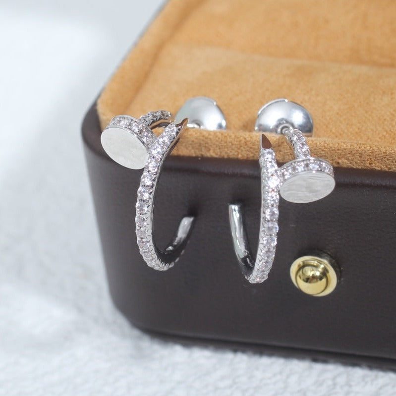Cartier JUSTE EARRINGS 12.75MM SILVER DIAMOND - Image 3