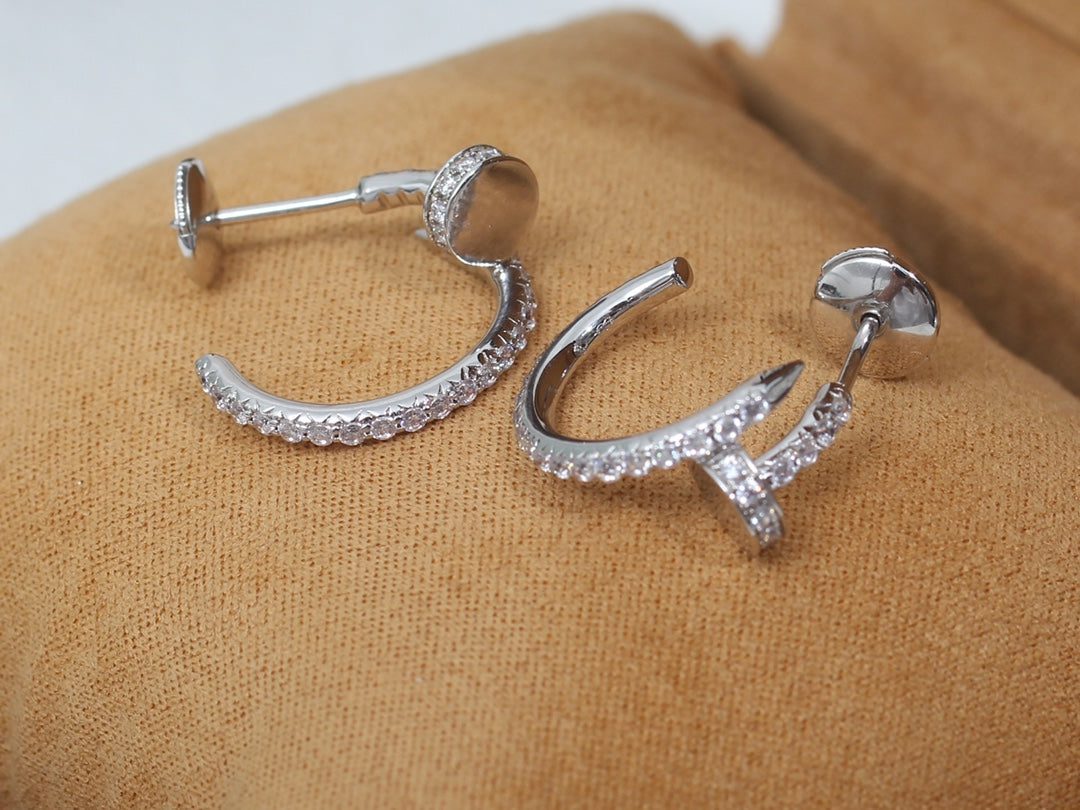 Cartier JUSTE EARRINGS 12.75MM SILVER DIAMOND - Image 4