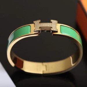 Hermès H BRACELET GOLD DIAMOND