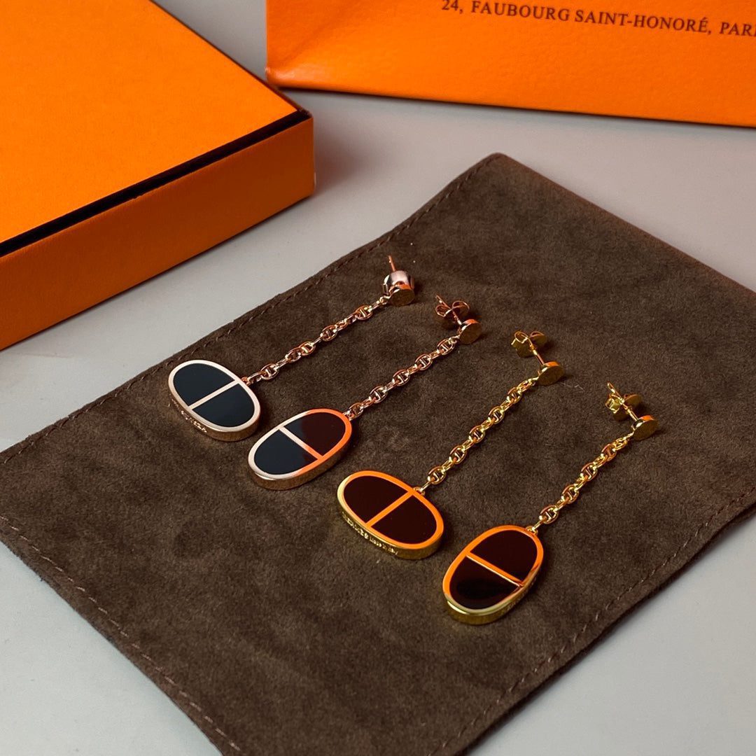 Hermès CHAINE VERSO BLACK CERAMIC EARRINGS - Image 3