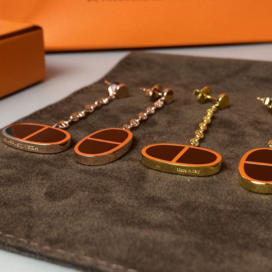 Hermès CHAINE VERSO BLACK CERAMIC EARRINGS - Image 9