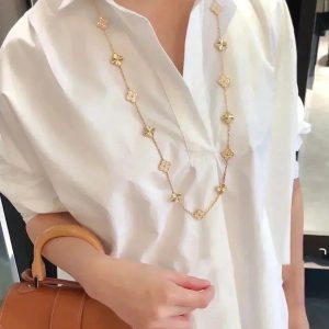 Van Cleef & Arpels CLOVER 20 MOTIFS LASER DIAMOND NECKLACE