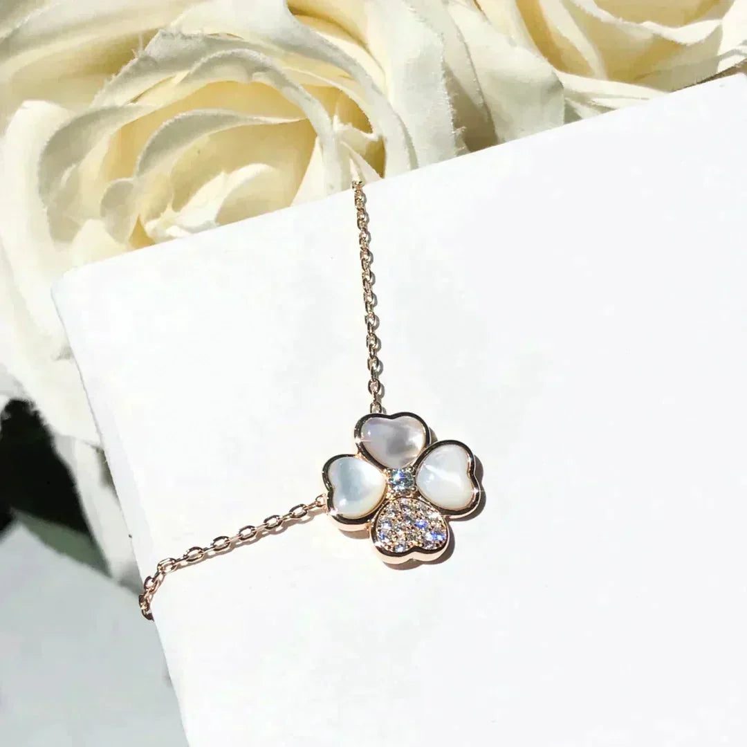 Van Cleef & Arpels CLOVER MOP DIAMOND ROSE GOLD NECKLACE - Image 5