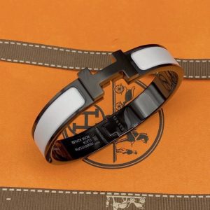 Hermès H BRACELET 12MM BLACK WHITE CERAMIC