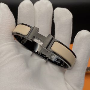 Hermès H BRACELET 12MM BLACK BEIGE CERAMIC