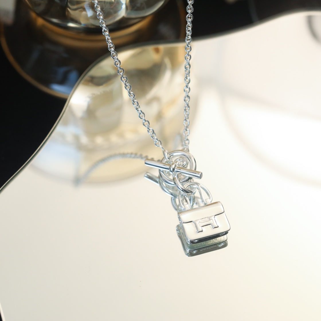 Hermès POP H PEDANT SILVER NECKLACE - Image 5