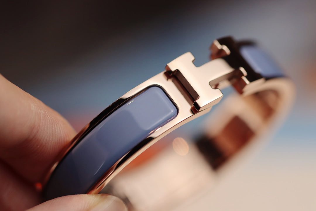 Hermès H BRACELET 12MM BLUE GRAY - Image 8