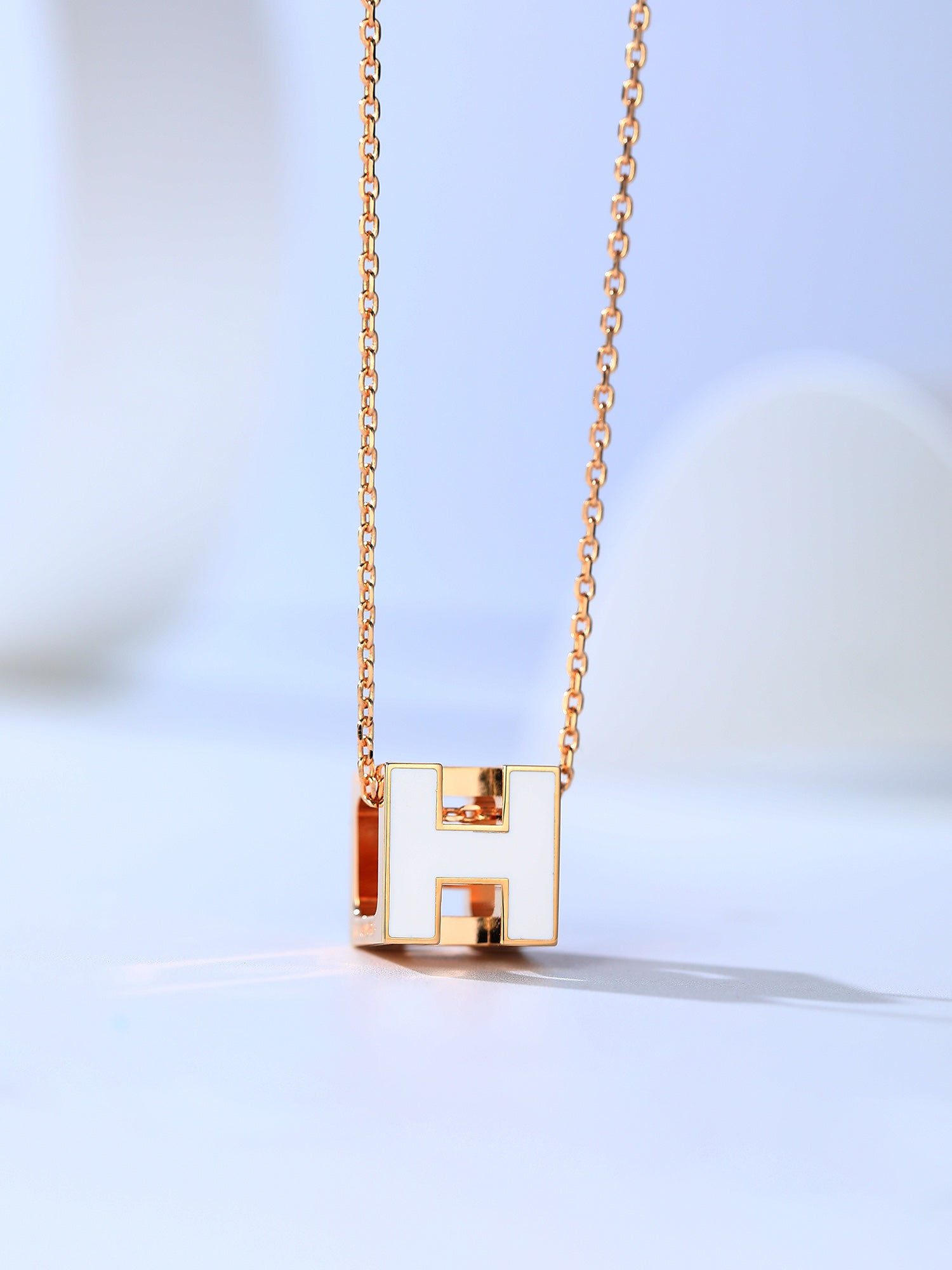 Hermès H CAGE PINK GOLD NECKLACE - Image 2