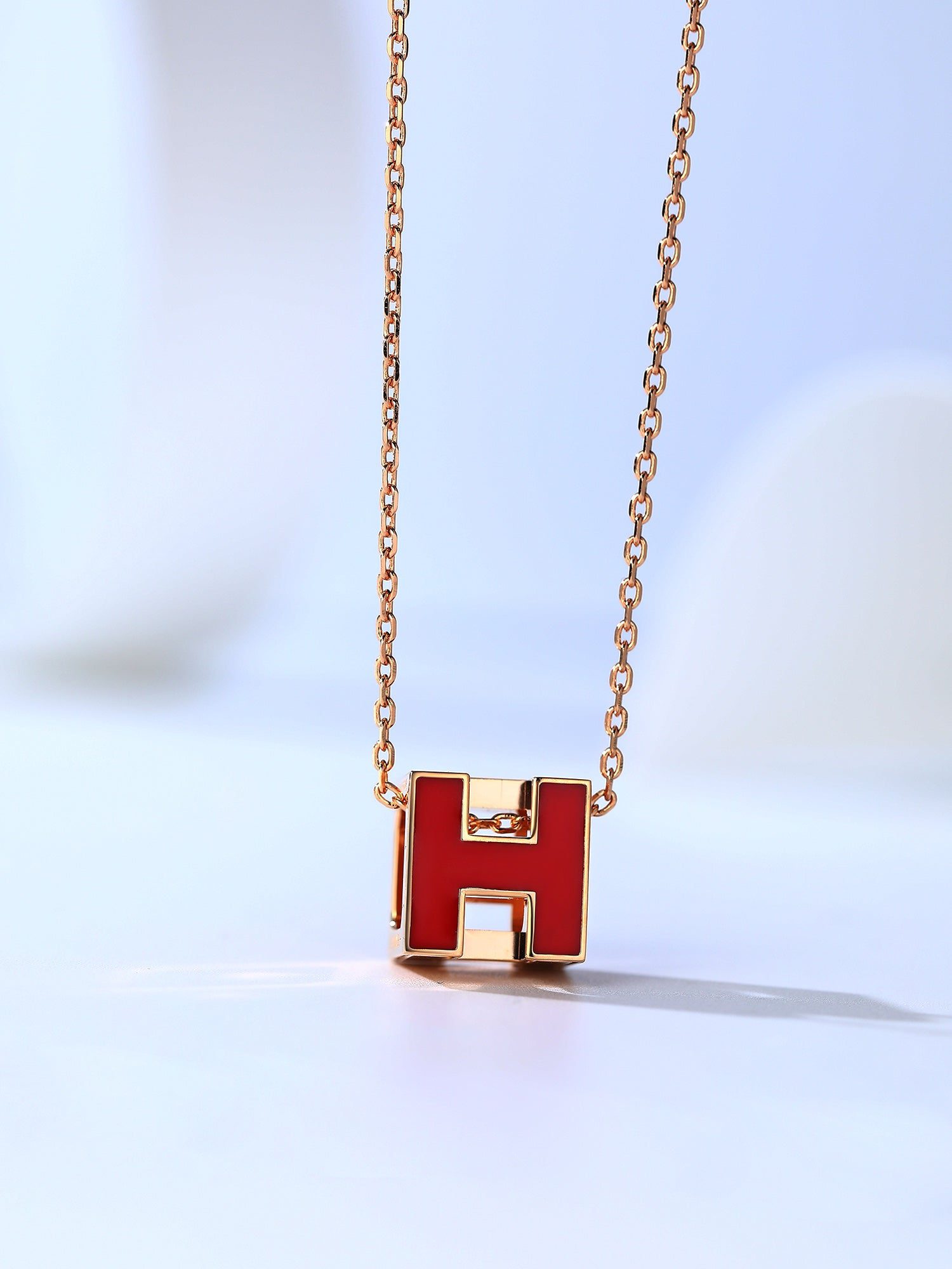 Hermès H CAGE PINK GOLD NECKLACE - Image 3