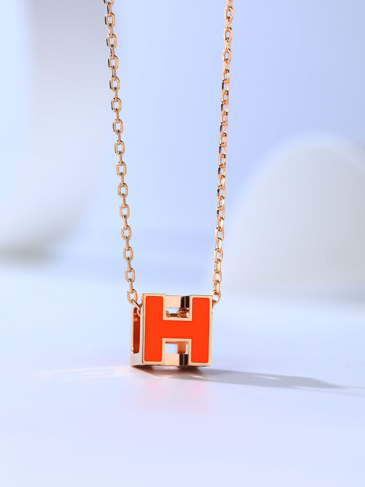 Hermès H CAGE PINK GOLD NECKLACE - Image 4