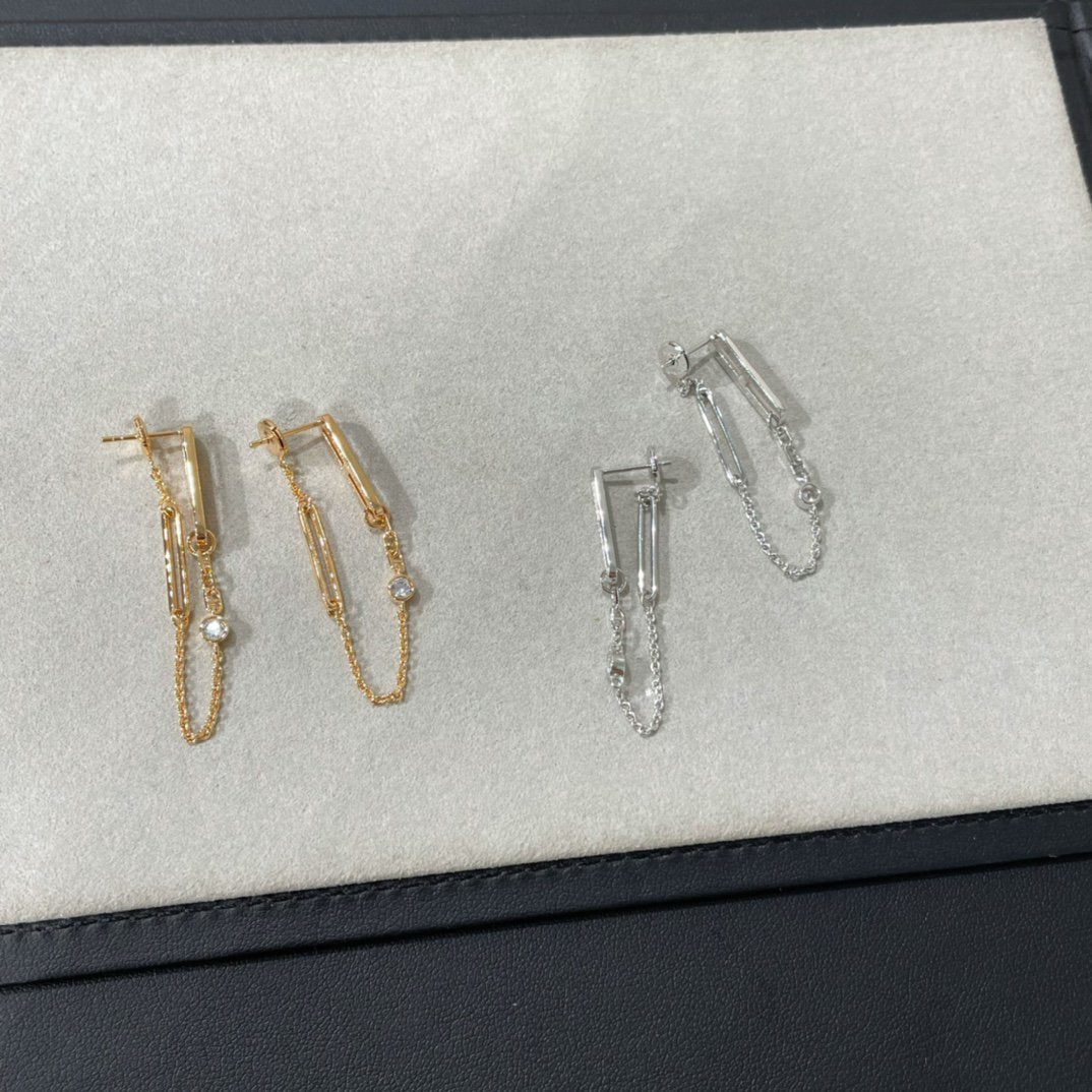 Hermès CHAINE CHAOS DIAMOND DROP EARRINGS - Image 2