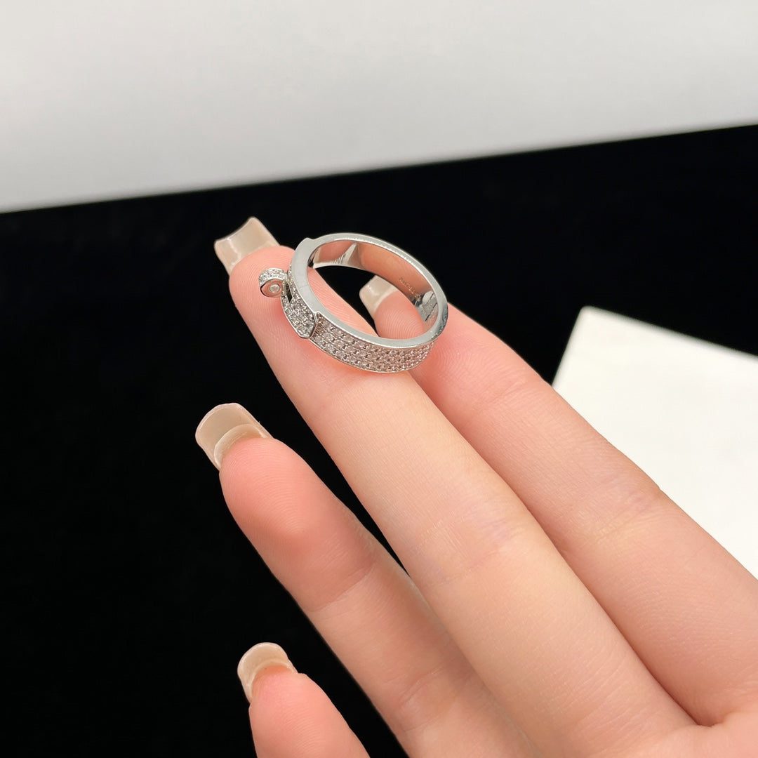 Hermès KELLY SILVER DIAMOND RING - Image 5