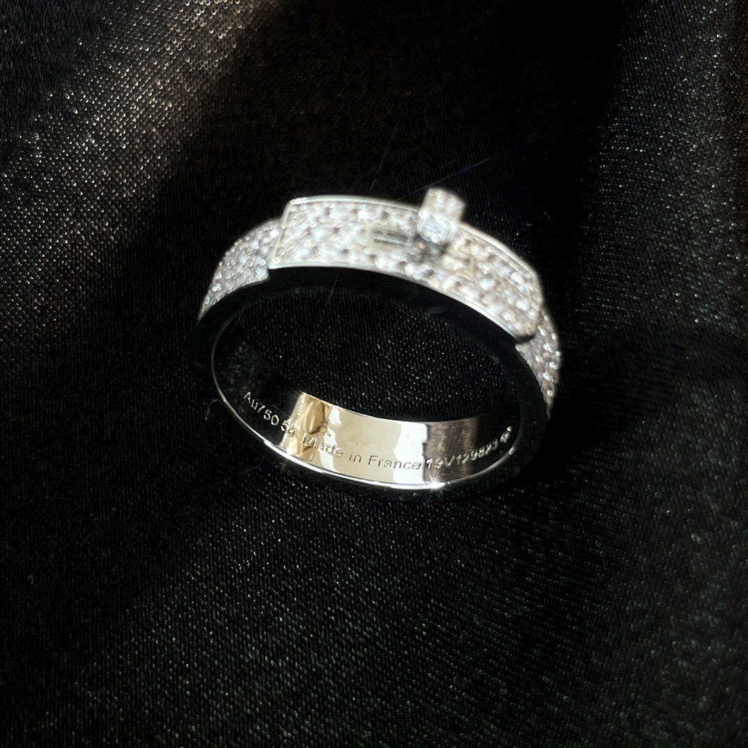 Hermès KELLY SILVER DIAMOND RING - Image 3