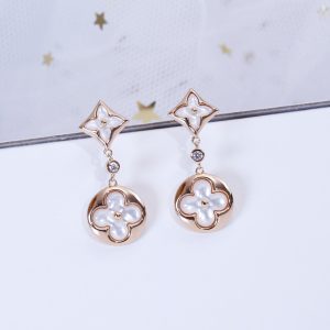 Louis Vuitton STAR AND SUN PINK GOLD MOP DROP EARRINGS