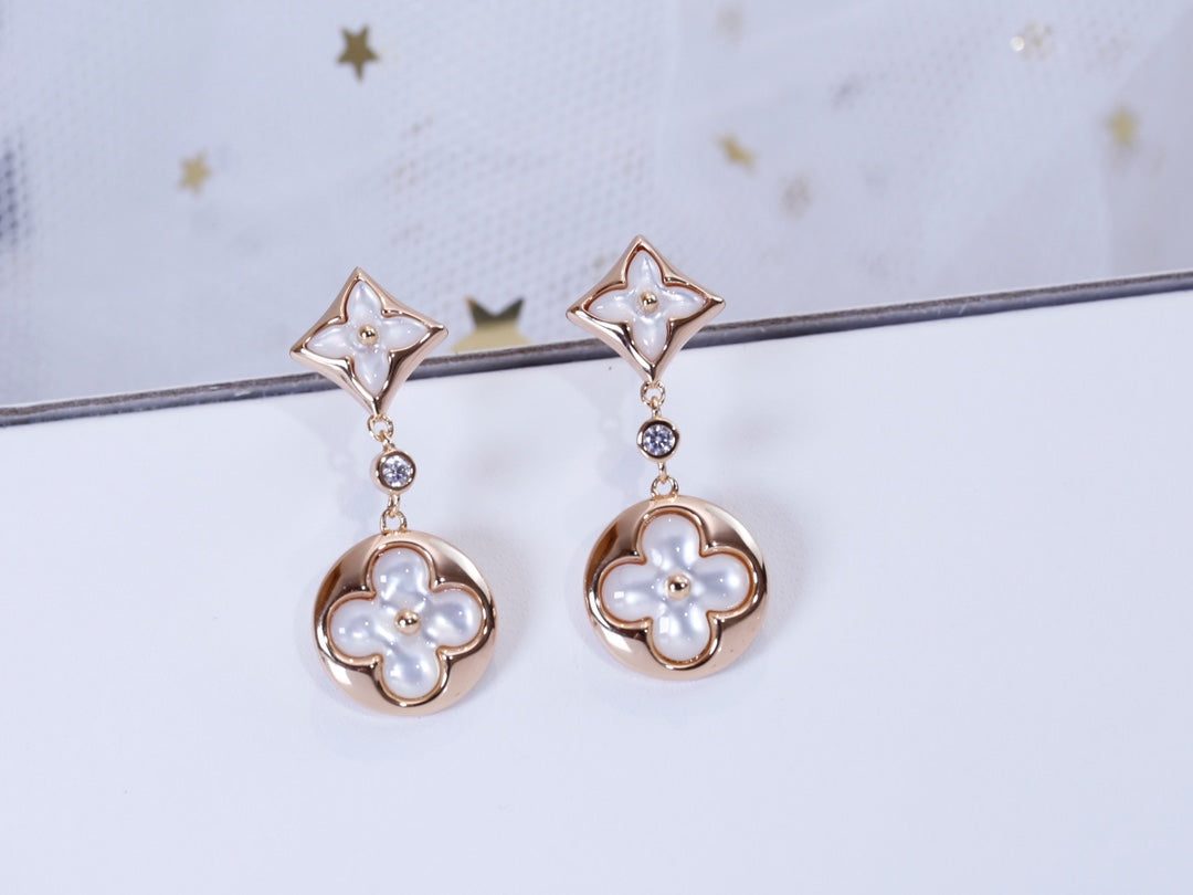 Louis Vuitton STAR AND SUN PINK GOLD MOP DROP EARRINGS - Image 5