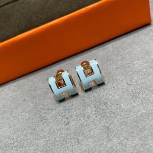 Hermès POP H SKY BLUE STUD EARRINGS