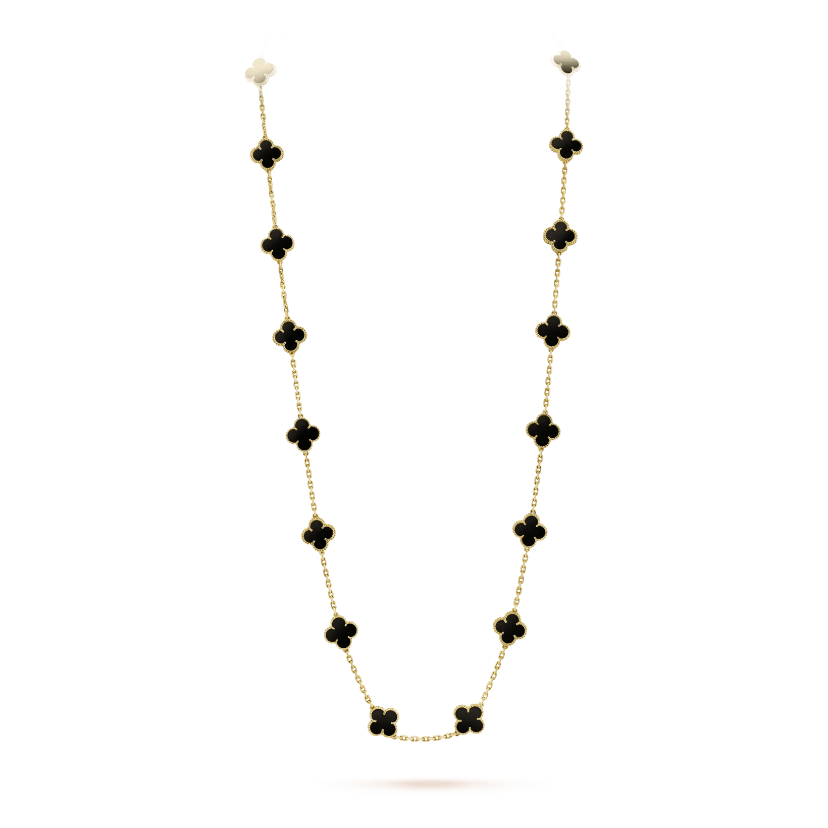 Van Cleef & Arpels CLOVER 20 MOTIFS ONYX NECKLACE - Image 3