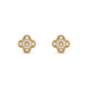 Van Cleef & Arpels CLOVER MEDIUM 1 MOTIFS FUll DIAMOND EARRINGS