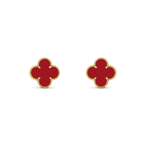 Van Cleef & Arpels CLOVER MINI 9.5MM CARNELIAN EARRINGS