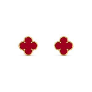 Van Cleef & Arpels CLOVER MEDIUM 1 MOTIFS CARNELIAN  EARRINGS
