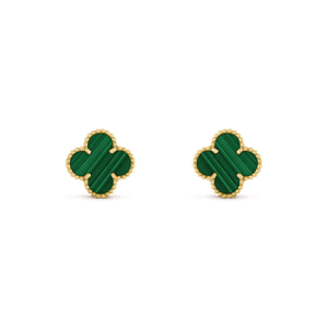 Van Cleef & Arpels CLOVER MEDIUM 1 MOTIFS MALACHITE  EARRINGS