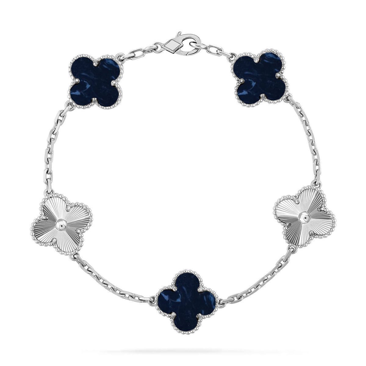Van Cleef & Arpels CLOVER 5 MOTIF PIETERSITE BRACELET COLLECTION - Image 10