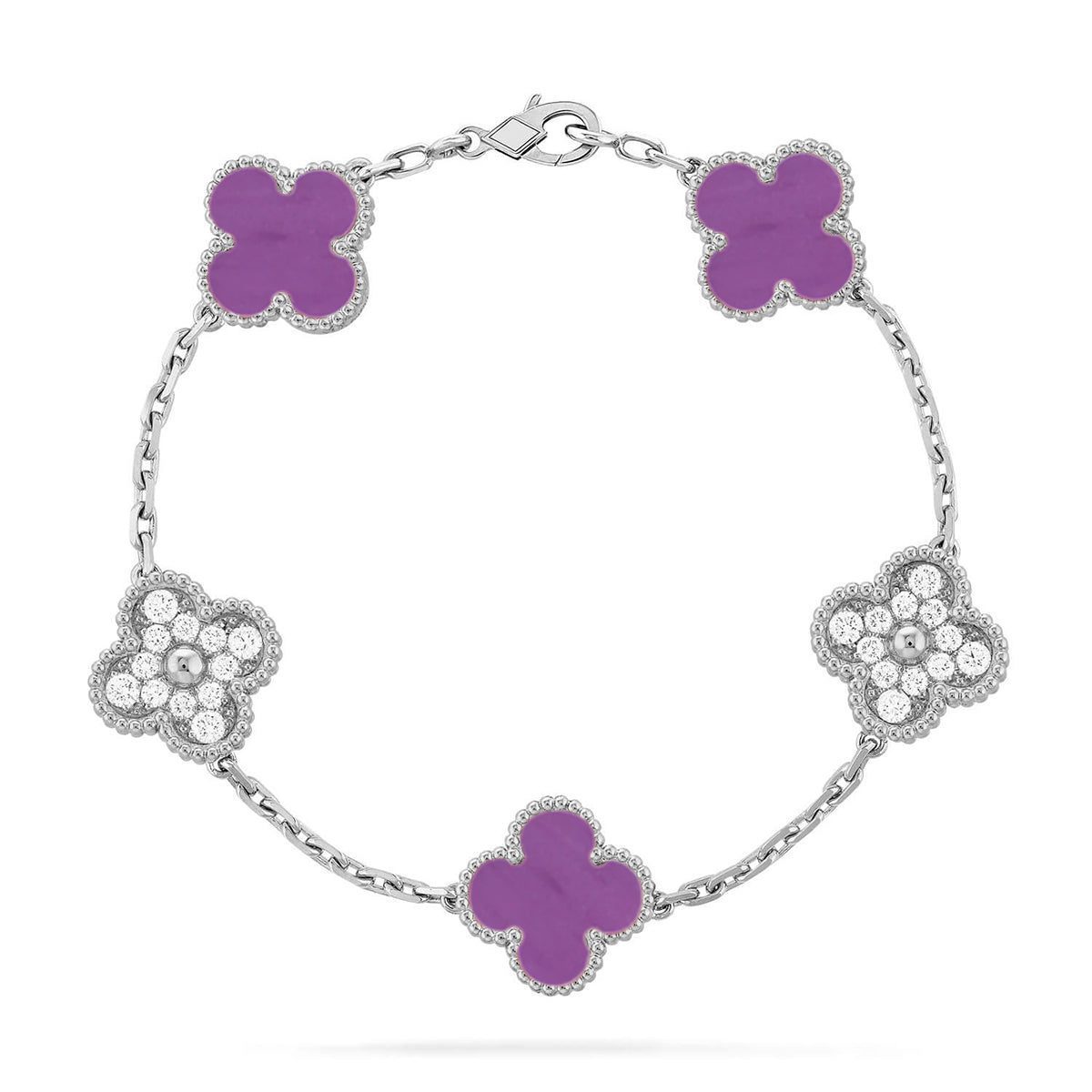 Van Cleef & Arpels CLOVER 5 MOTIF VIOLET BRACELET COLLECTION - Image 9