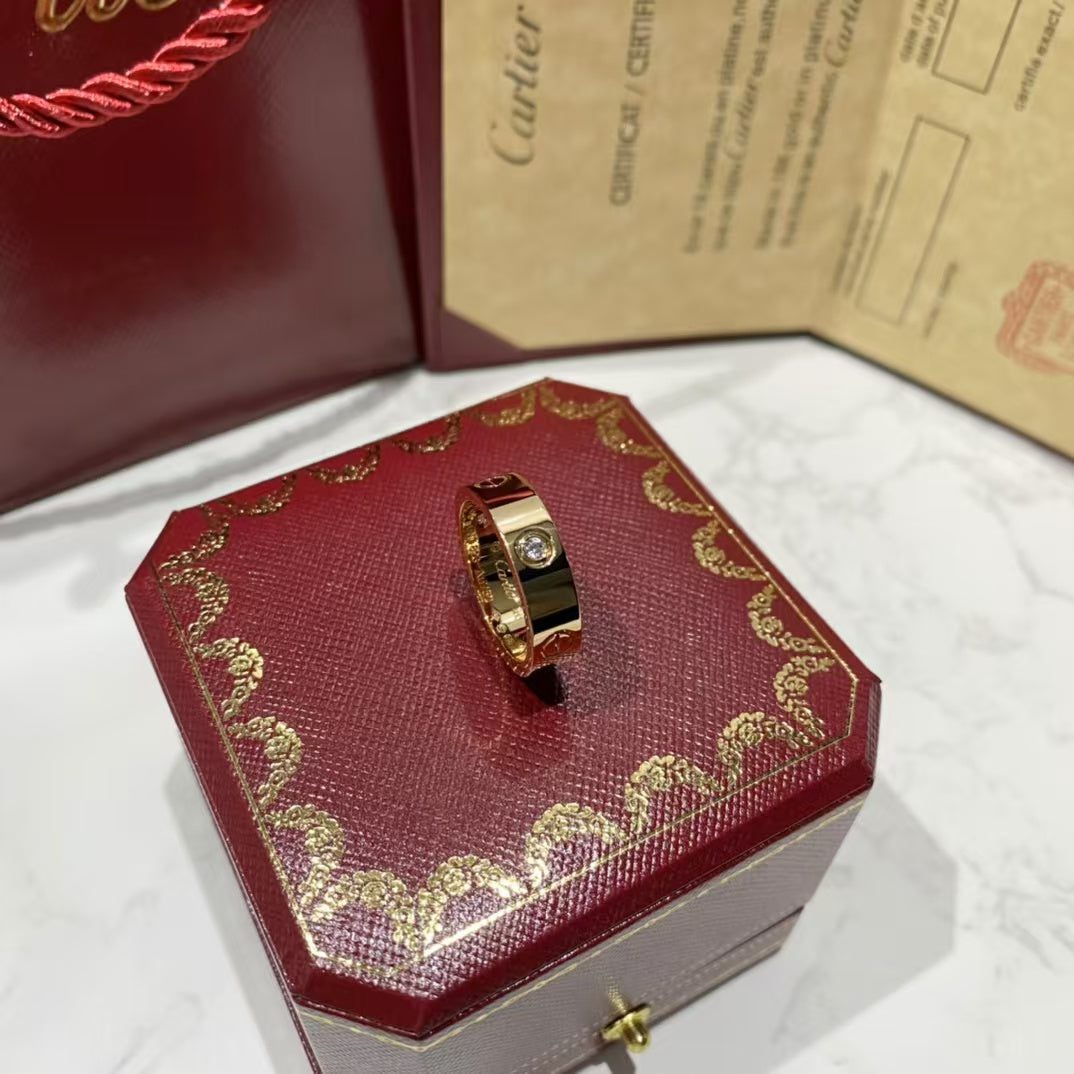 CartierLOVE RING 5.5MM 3 DIAMONDS PINK GOLD - Image 6