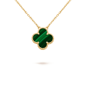 Van Cleef & Arpels CLOVER 15MM MALACHITE SINGLE FLOWER  NECKLACE