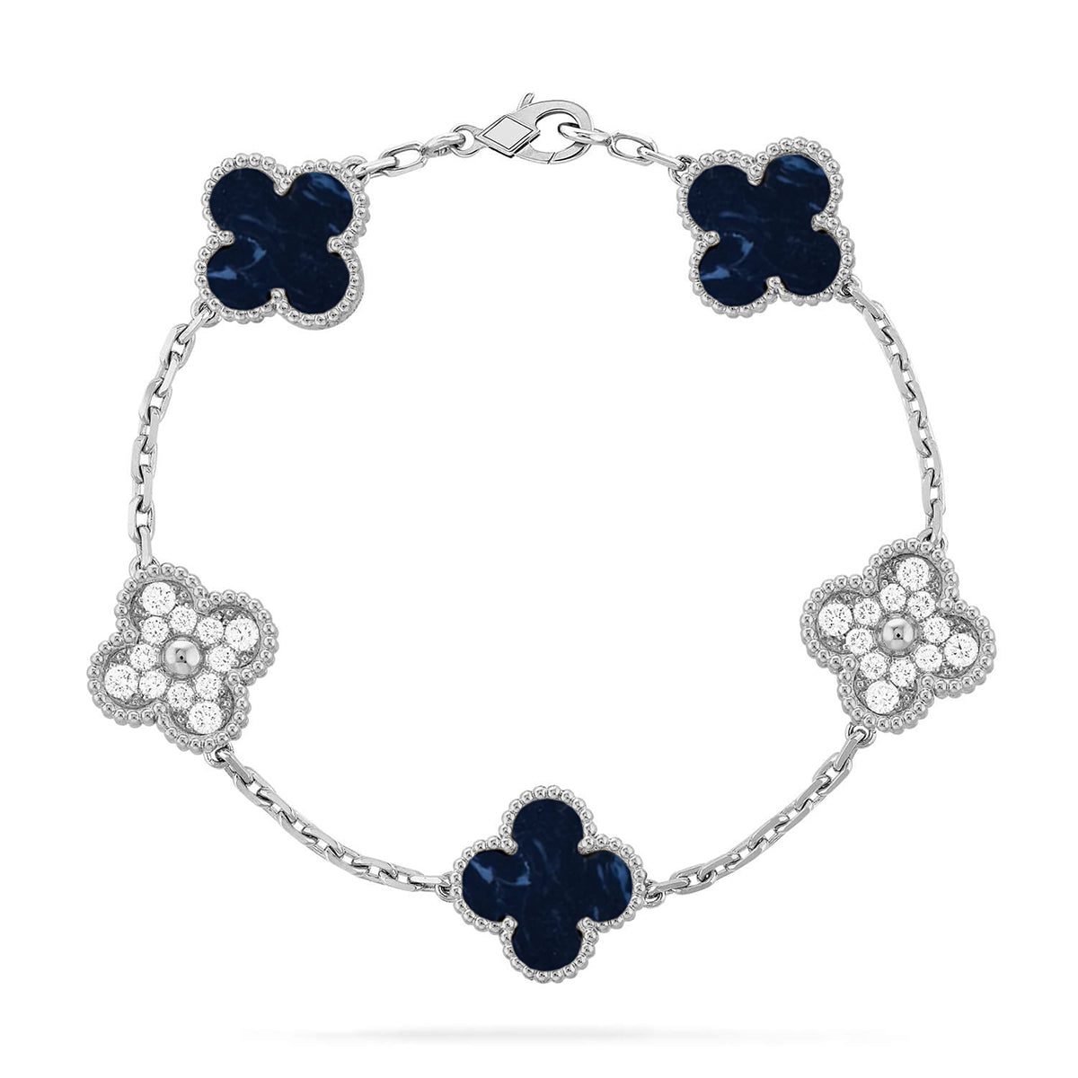 Van Cleef & Arpels CLOVER 5 MOTIF PIETERSITE BRACELET COLLECTION - Image 9