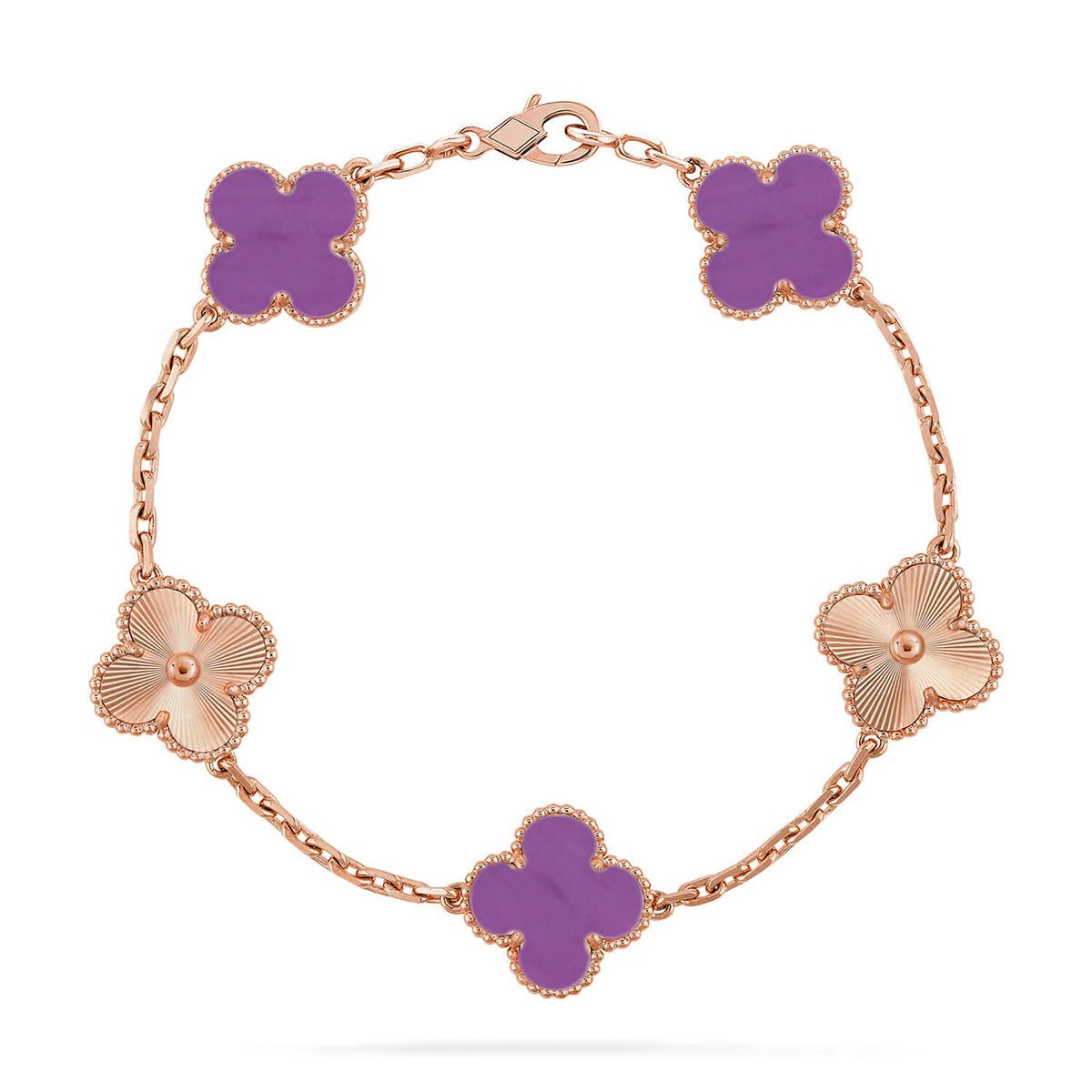 Van Cleef & Arpels CLOVER 5 MOTIF VIOLET BRACELET COLLECTION - Image 7