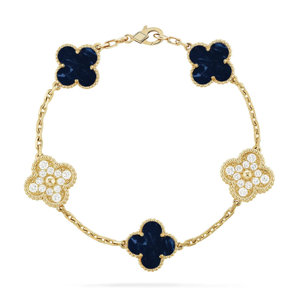 Van Cleef & Arpels CLOVER 5 MOTIF PIETERSITE BRACELET COLLECTION - Image 3