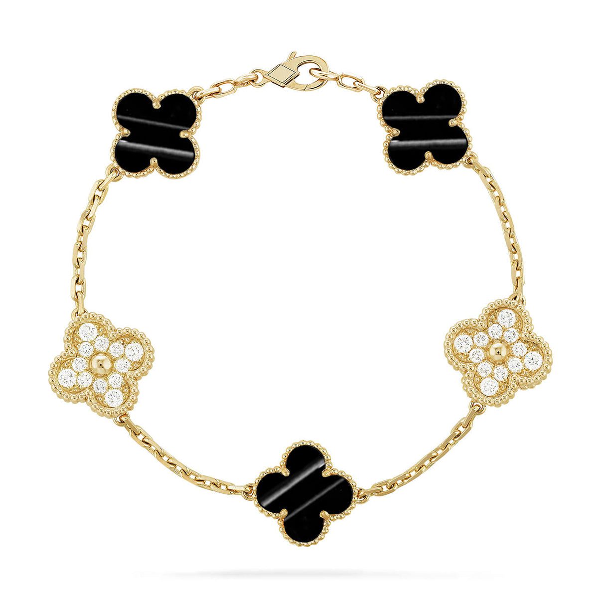 Van Cleef & Arpels CLOVER 5 MOTIF PULSAR STONE BRACELET COLLECTION - Image 3