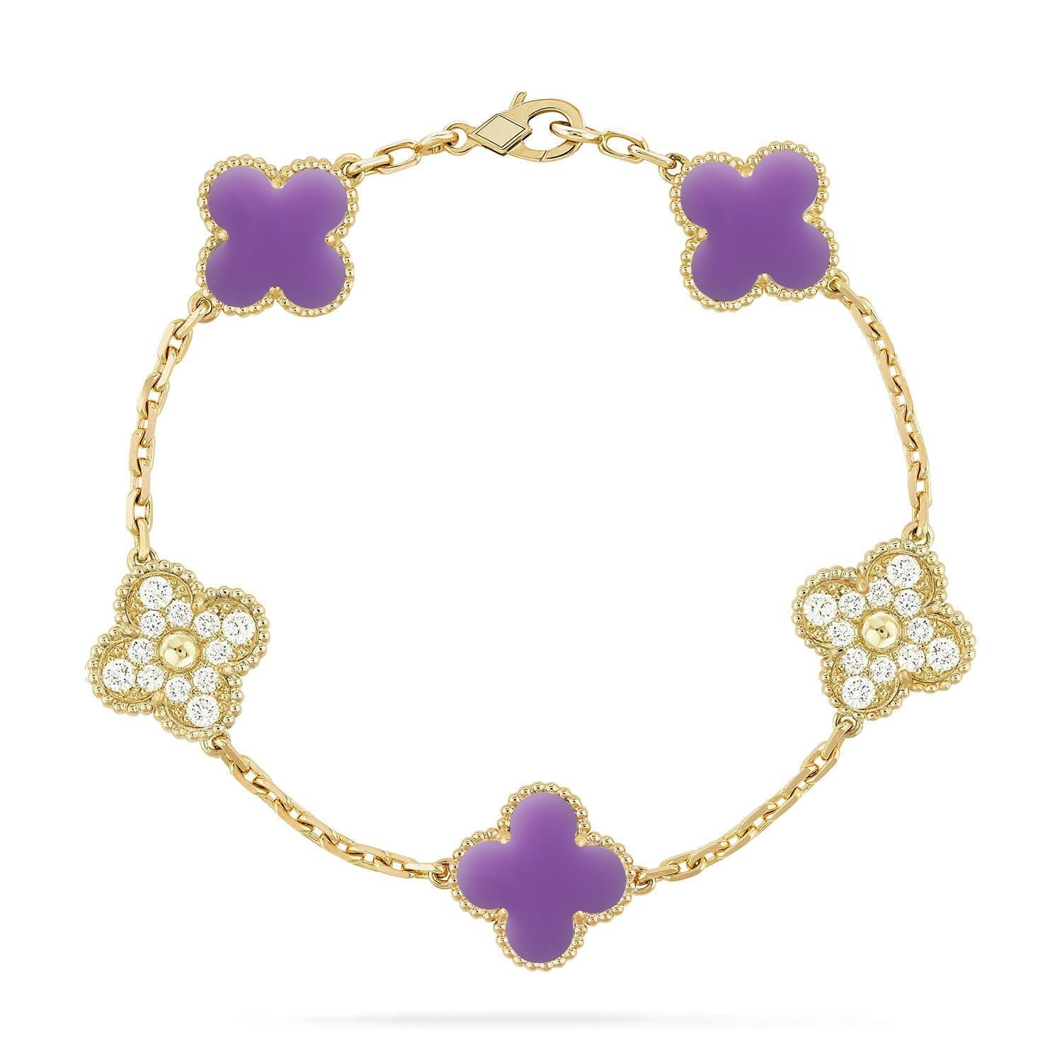 Van Cleef & Arpels CLOVER 5 MOTIF LIGHT PURPLE BRACELET COLLECTION - Image 3