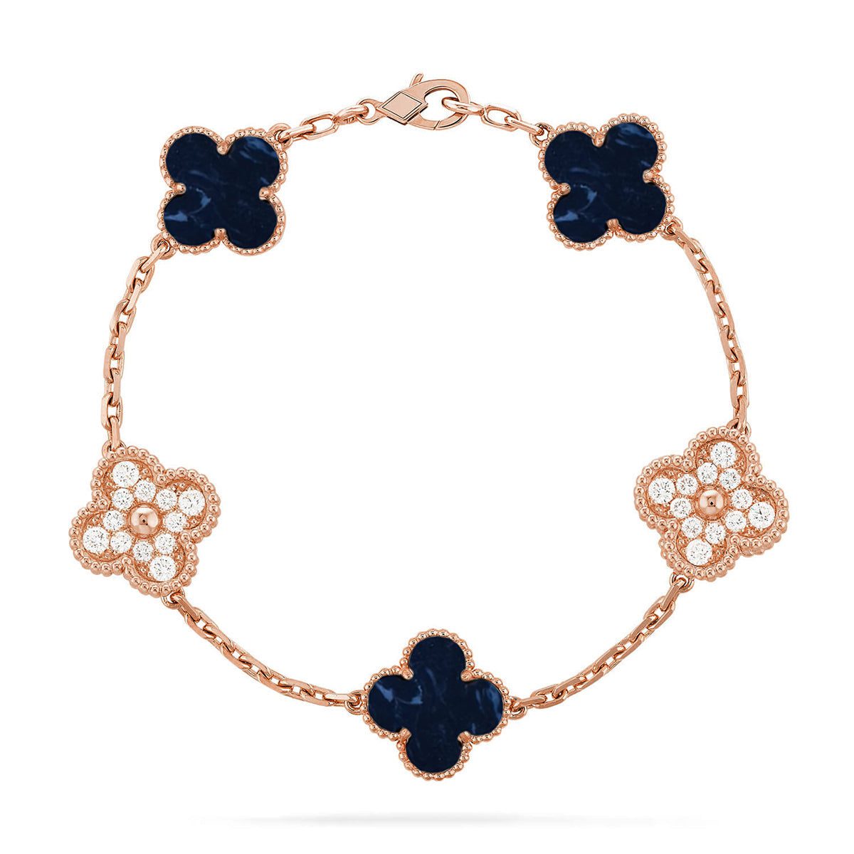 Van Cleef & Arpels CLOVER 5 MOTIF PIETERSITE BRACELET COLLECTION - Image 6